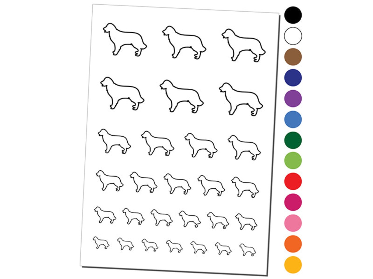 Golden Retriever Dog Outline Temporary Tattoo Water Resistant Fake Body Art Set Collection